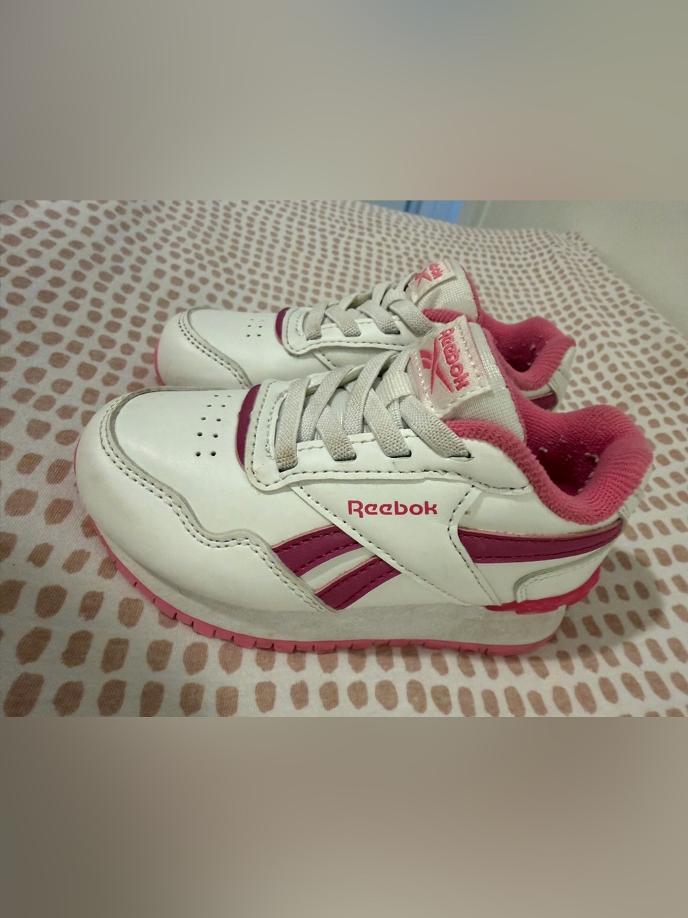 Reebok Kids White and Pink Trainer Sneakers